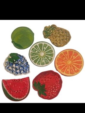 Vintage Mid Century Stotter Pop Art Fruit Coasters MCM 1950's various fruits 7pc